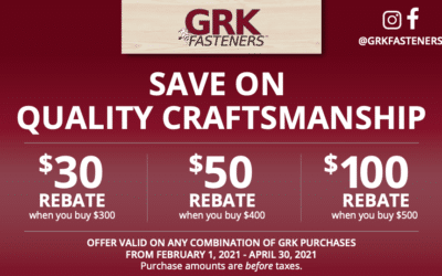 GRK Fasteners Exclusive Rebate Offer!